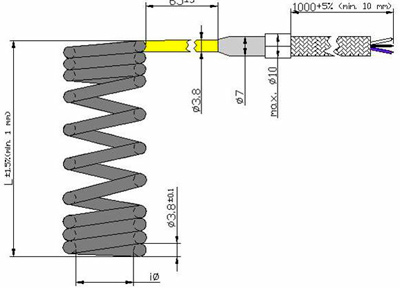 Рис.1. Чертеж спирального нагревателя RH38